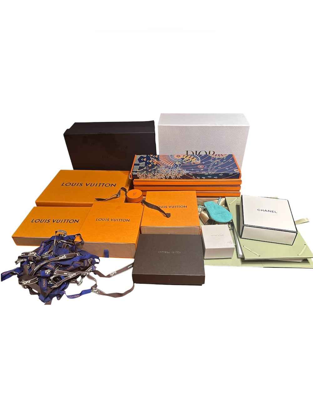 Luxury Box & Packaging Reseller Lot LV, Hermès, Chanel, VCA Full Set & More